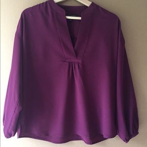 Like New Banana Republic Size Small Burgundy Plum Long Sleeve Top